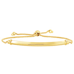 Bracelet réglable en forme de blé rond en or jaune 14 carats avec barre arquée brillante, bijoux de créateur de 9,25 pouces pour hommes et femmes