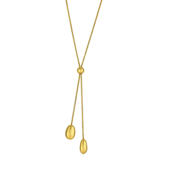 14k Yellow Gold Lariet Style Necklace, 24"