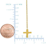 14k Yellow Gold Cross Style Long Necklace, 26"