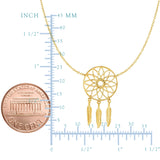 14k Yellow Gold Polished Wings Necklace, 18"