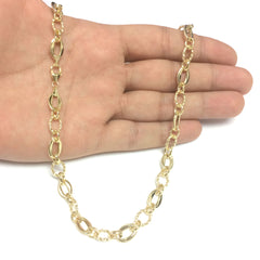 14k gult gull Oval Link Chain Damekjede, 18" fine designersmykker for menn og kvinner