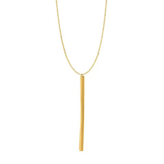 14k Yellow Gold Hanging Bar Necklace, 24"