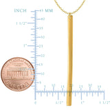 14k Yellow Gold Hanging Bar Necklace, 24"