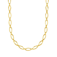 Collier pour femme à maillons marquise en or jaune 14 carats, bijoux de créateurs fins de 18 pouces pour hommes et femmes