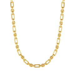 Collier pour femme en or jaune 14 carats avec chaîne à maillons ovales taille diamant, bijoux de créateur raffinés de 18 pouces pour hommes et femmes