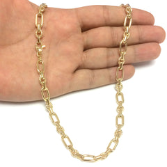 Collier pour femme en or jaune 14 carats avec chaîne à maillons ovales taille diamant, bijoux de créateur raffinés de 18 pouces pour hommes et femmes