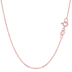 Collar de cadena con eslabones tipo cable de oro rosa de 14 k, joyería fina de diseño de 1,1 mm para hombres y mujeres