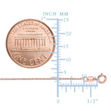 10k Rose Gold Cable Link Chain Necklace, 1mm, 18"
