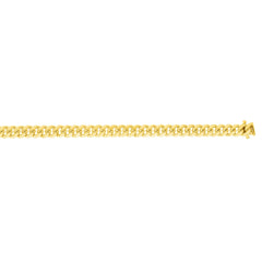 Collier chaîne à maillons cubains Miami en or jaune 14 carats, largeur 4 mm, bijoux de créateur fins pour hommes et femmes