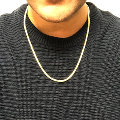 14k gult guld Miami Cuban Link Chain Halsband, bredd 4 mm fina designersmycken för män och kvinnor