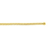 14k Yellow Gold Miami Cuban Link Chain Semi Hollow Necklace, 7mm