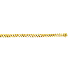 Collier de chaîne à maillons cubains Miami en or semi-solide jaune 14 carats, largeur 9 mm, bijoux de créateur fins pour hommes et femmes