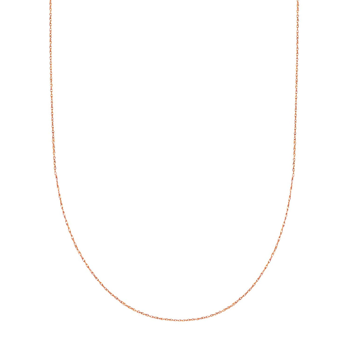 10k Rose Gold Rope Chain Necklace, 0.5mm fine designer jewelry for men and women