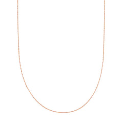 10k Rose Gold Rope Chain Halsband, 0,5 mm fina designersmycken för män och kvinnor