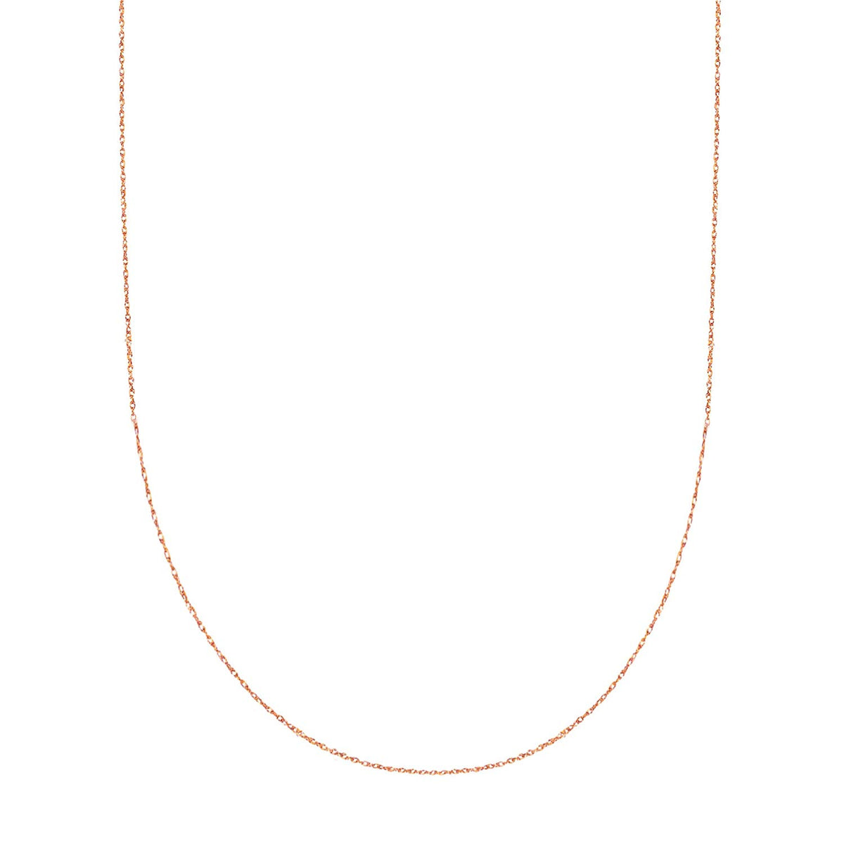 Collier chaîne en corde en or rose 14 carats, bijoux de créateur fins de 0,5 mm pour hommes et femmes