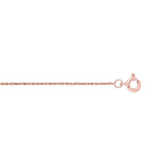 14k Rose Gold Rope Chain Halsband, 0,5 mm fina designersmycken för män och kvinnor