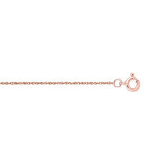 10k Rose Gold Rope Chain Necklace, 0.5mm fine designer jewelry for men and women