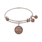 Stipple Finish Brass Maid of honor  Angelica Bangle Bracelet, 7.25"