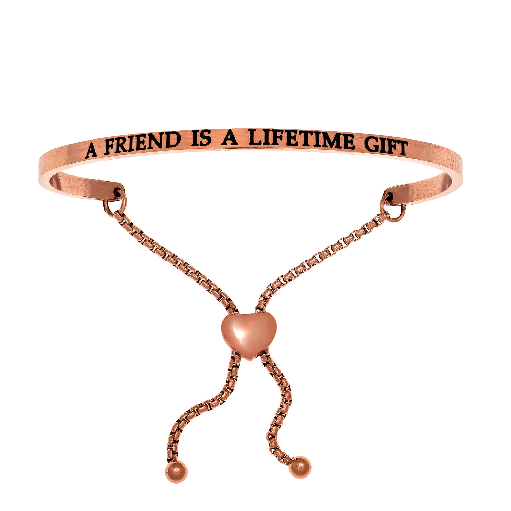 Intuitions Stainless Steel A FRIEND IS A LIFETIME GIFT Diamond Accent Adjustable Bracelet