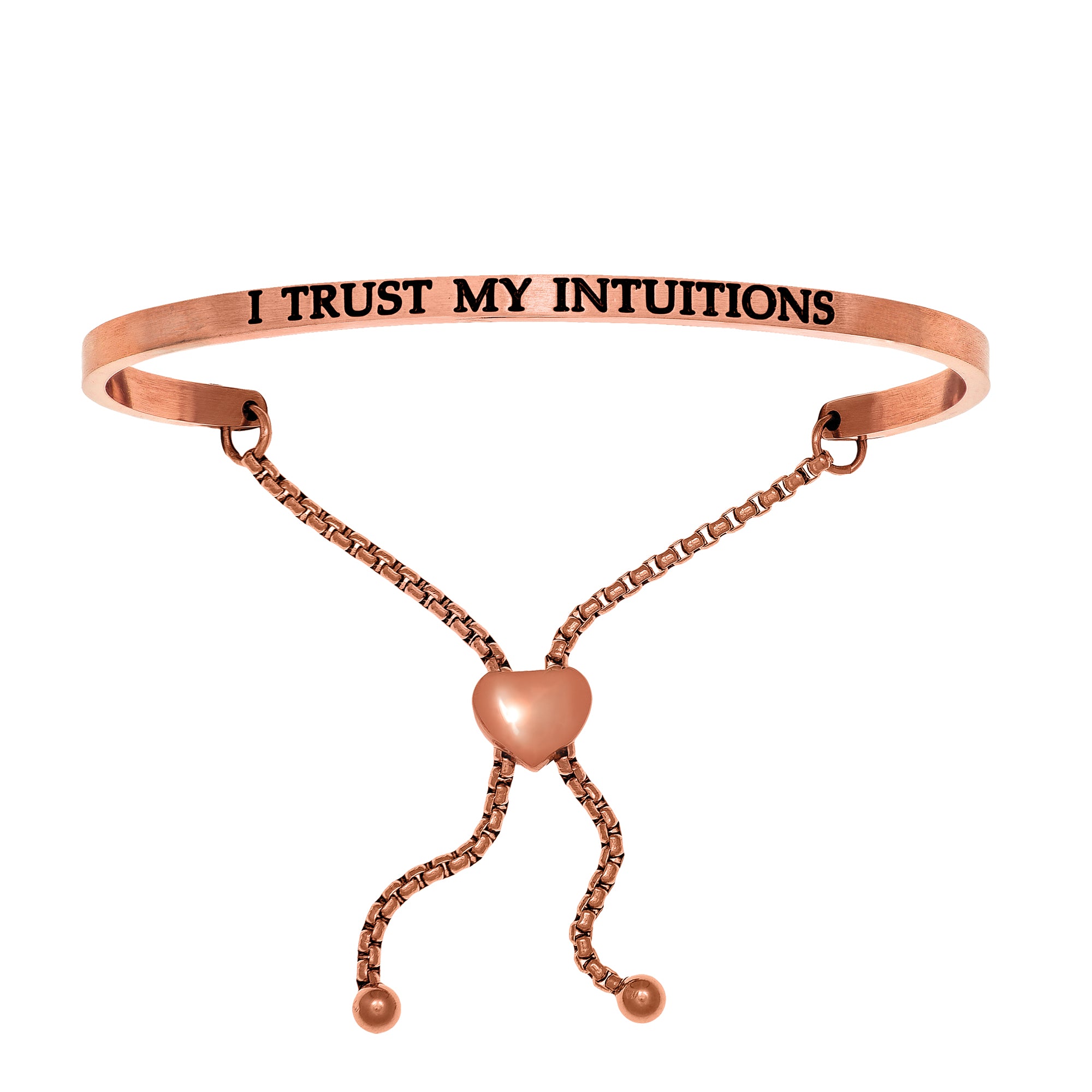 Intuitions Stainless Steel I TRUST MY S Diamond Accent Adjustable Bracelet