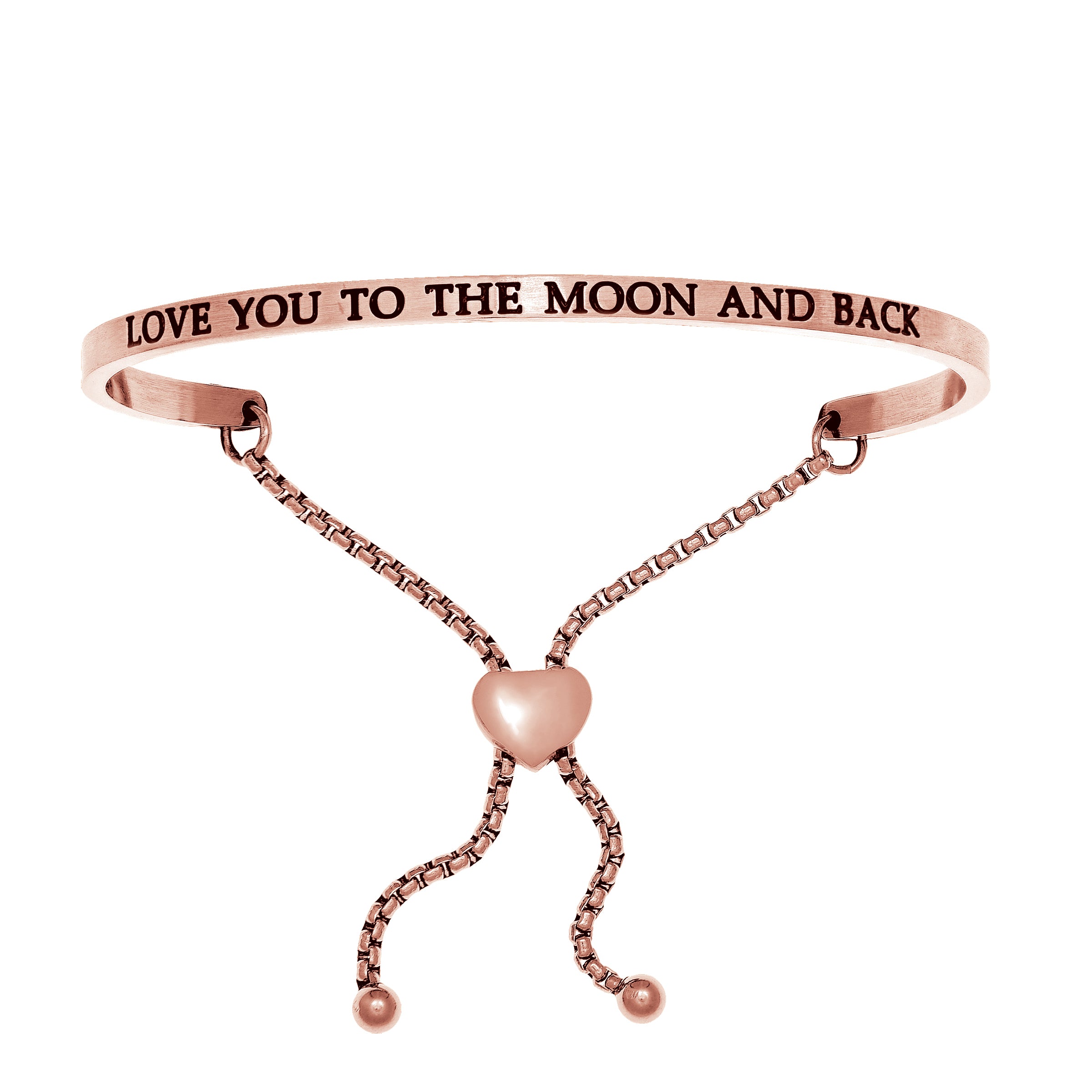 Intuitions Stainless Steel Love You to the Moon and Back Bangle Armbånd fine designersmykker for menn og kvinner