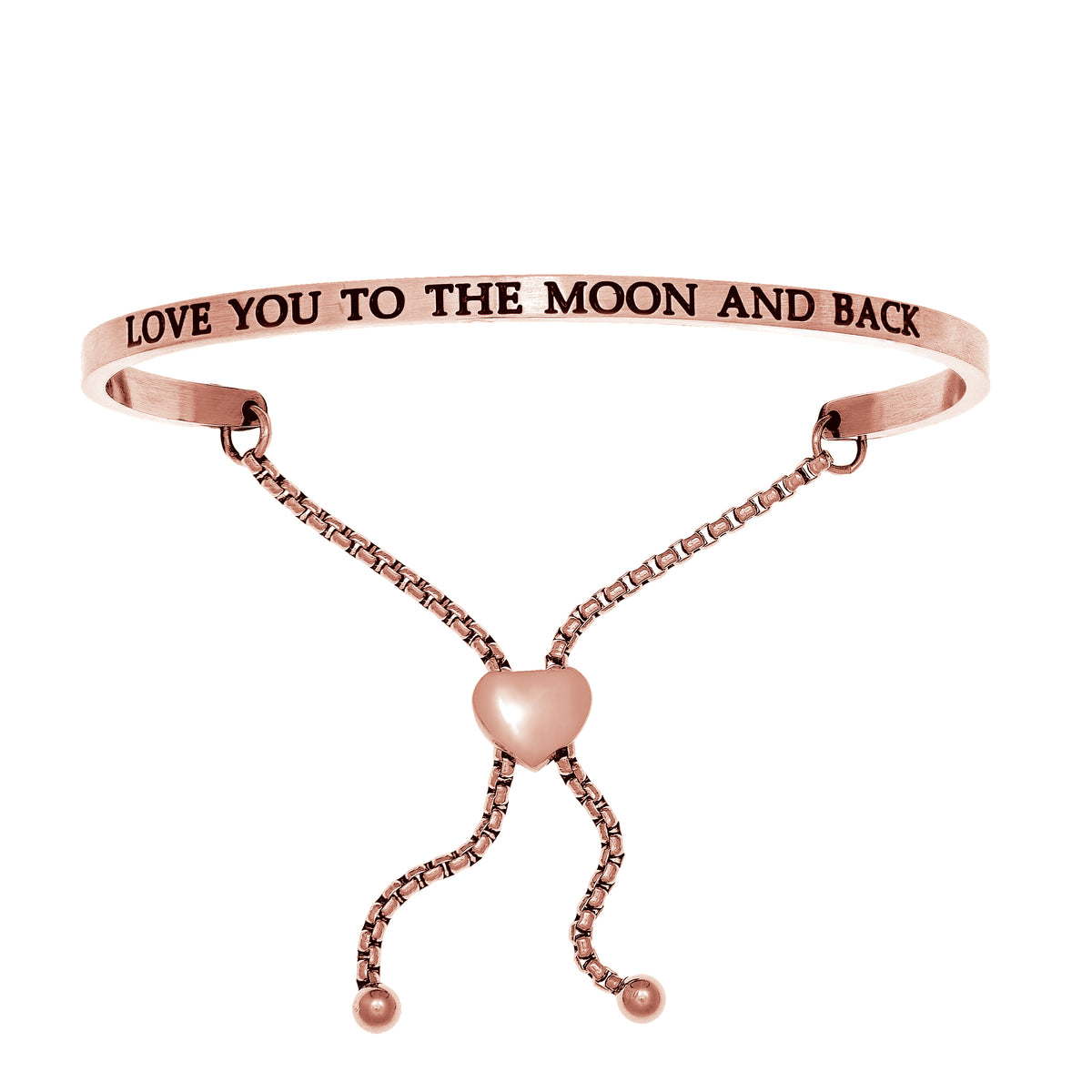 Intuitions Stainless Steel Love You to the Moon and Back Bangle Armbånd fine designer smykker til mænd og kvinder