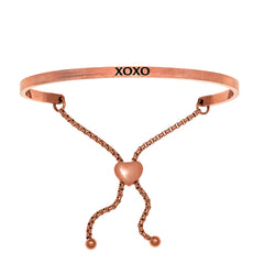 Intuitions Stainless Steel XOXO Diamond Accent Adjustable Bracelet fine designer jewelry for men and women