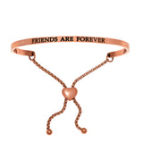 Intuitions Stainless Steel FRIENDS ARE FOREVER Diamond Accent Adjustable Bracelet