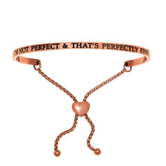 Intuitions Stainless Steel I’M NOT PERFECT & THAT’S PERFECTLY FINE Diamond Accent Adjustable Bracelet fine designer jewelry for men and women
