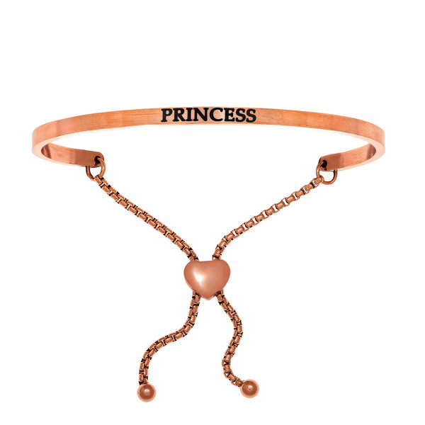 Intuitions Stainless Steel PRINCESS Diamond Accent Adjustable Bracelet