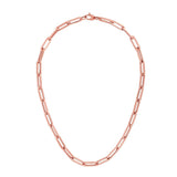 14k Rose Gold Paperclip Chain Necklace, 6mm