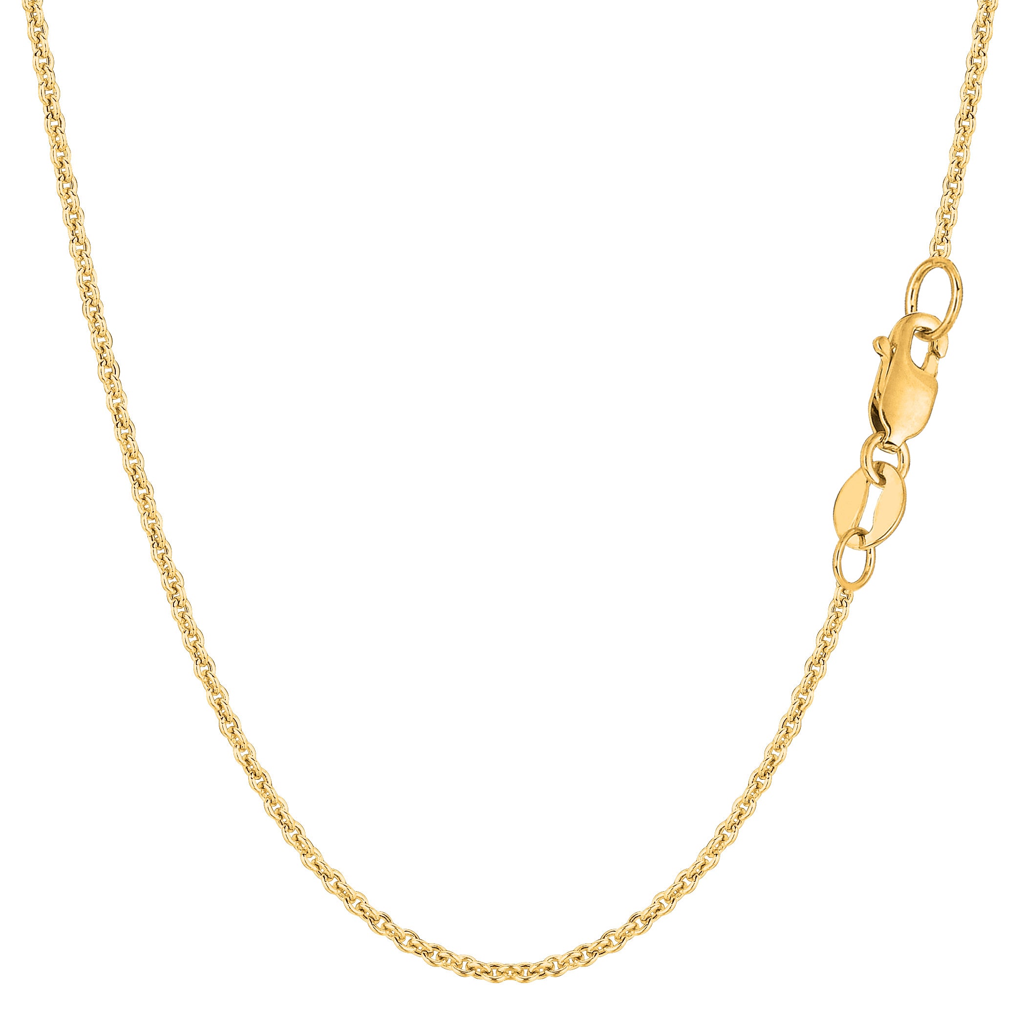 Collier chaîne Forsantina en or jaune 14 carats, bijoux de créateurs fins de 1,5 mm pour hommes et femmes