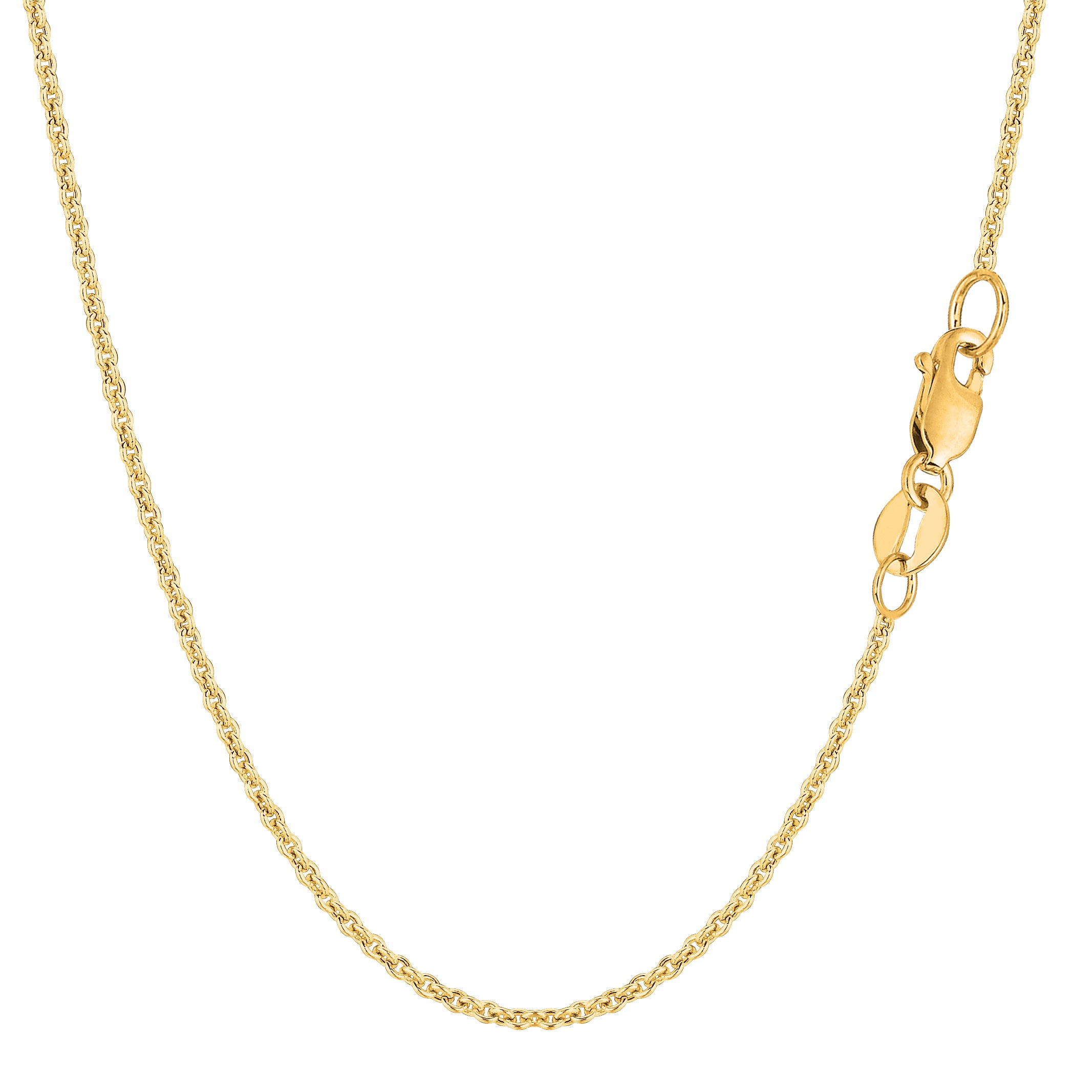 14k gult guld Forsantina Chain Halsband, 1,5 mm fina designersmycken för män och kvinnor