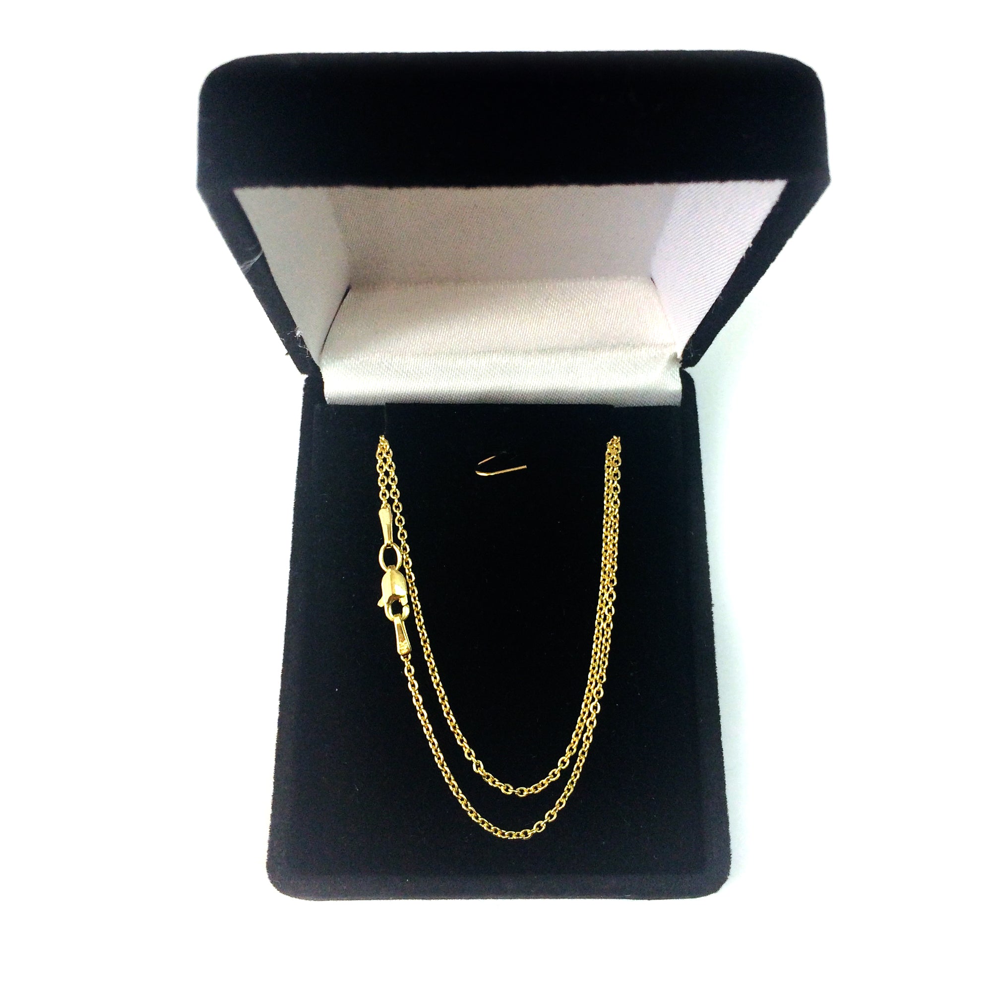 14k gult guld Forsantina Chain Halsband, 1,5 mm fina designersmycken för män och kvinnor
