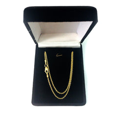 Collar de cadena Forsantina de oro amarillo de 14 k, joyería fina de diseño de 1,5 mm para hombres y mujeres