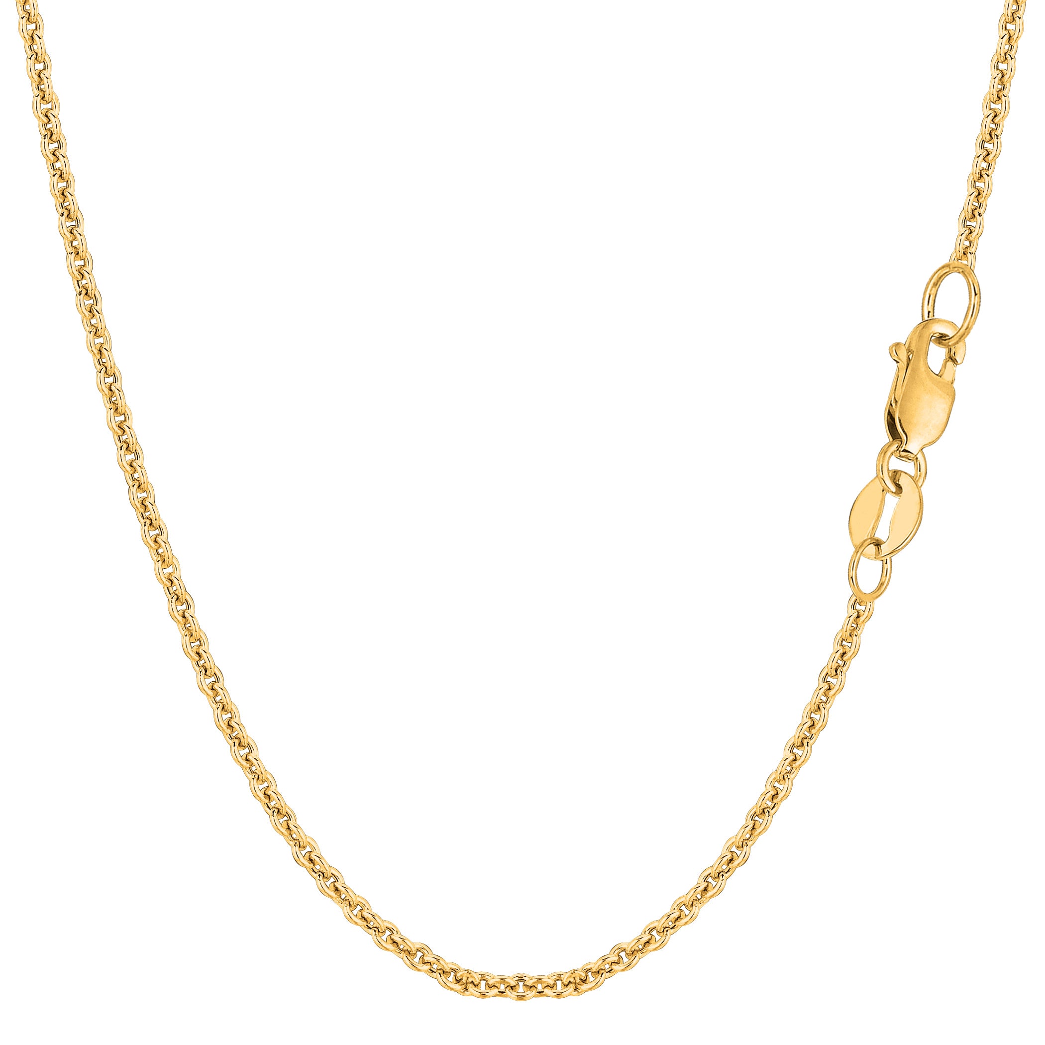 Collar de cadena Forsantina de oro amarillo de 14 k, joyería fina de diseño de 1,9 mm para hombres y mujeres