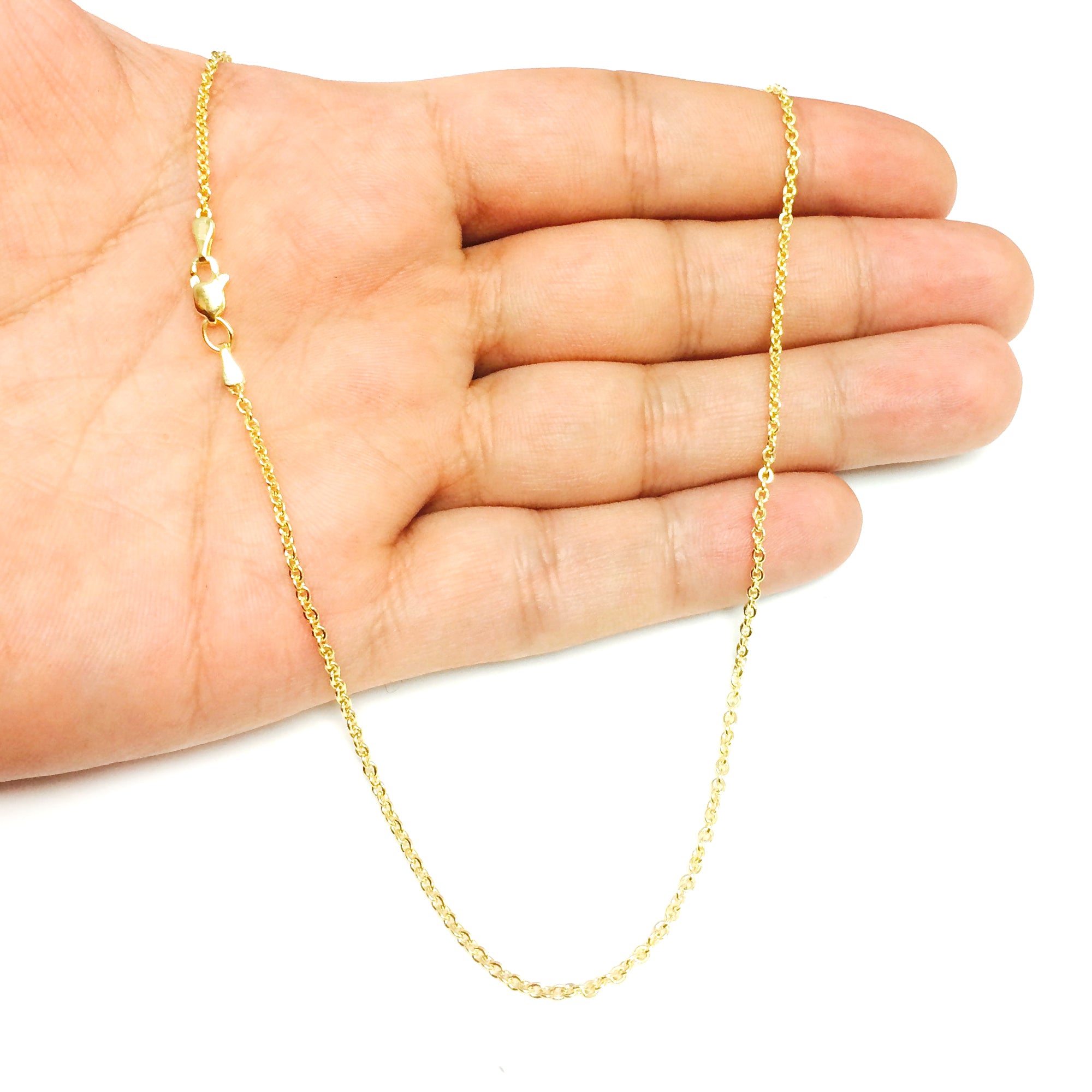 Collar de cadena Forsantina de oro amarillo de 14 k, joyería fina de diseño de 1,9 mm para hombres y mujeres