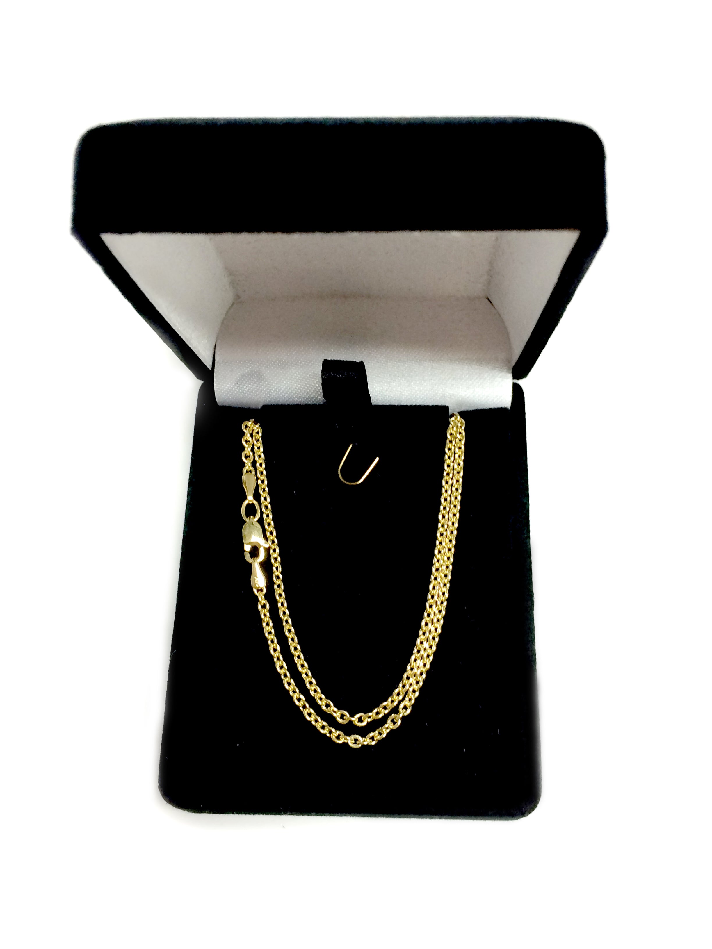 Collar de cadena Forsantina de oro amarillo de 14 k, joyería fina de diseño de 2,3 mm para hombres y mujeres