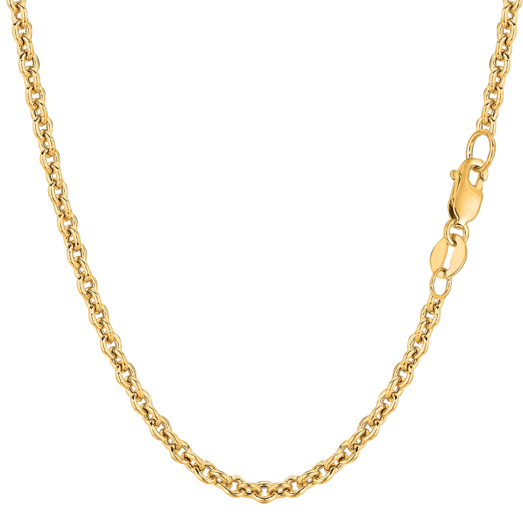 Collar de cadena Forsantina de oro amarillo de 14 k, joyería fina de diseño de 3,1 mm para hombres y mujeres