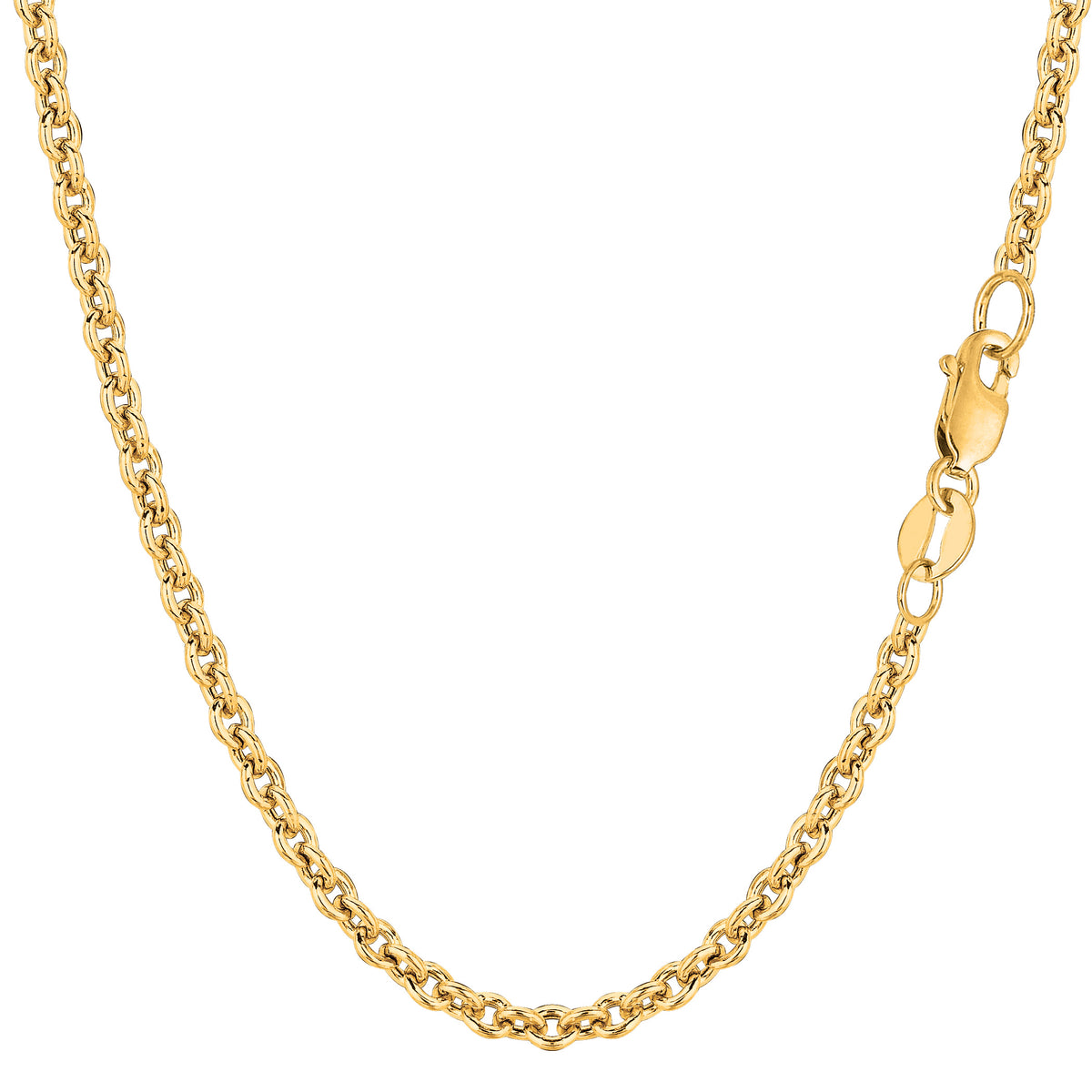 Collier chaîne Forsantina en or jaune 14 carats, bijoux de créateurs fins de 3,1 mm pour hommes et femmes