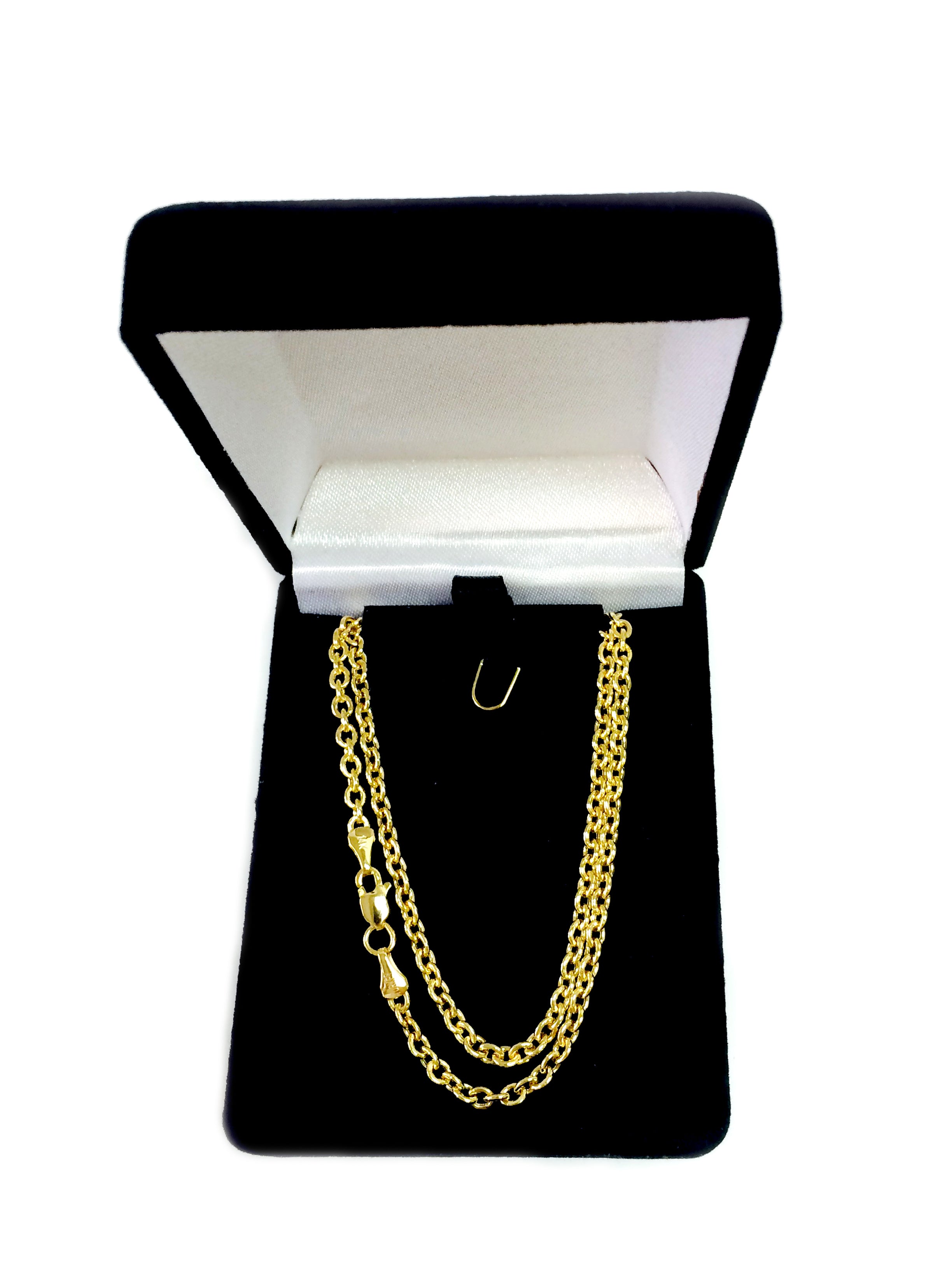 Collier chaîne Forsantina en or jaune 14 carats, bijoux de créateurs fins de 3,1 mm pour hommes et femmes