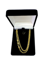 Collar de cadena Forsantina de oro amarillo de 14 k, joyería fina de diseño de 3,1 mm para hombres y mujeres