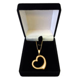 14k Gold Open Heart Pendant Necklace, 18"