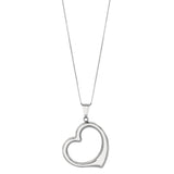 14k Gold Open Heart Pendant Necklace, 18"