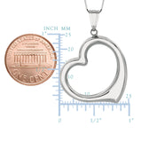 14k Gold Open Heart Pendant Necklace, 18"