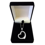 14k Gold Open Heart Pendant Necklace, 18"