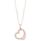14k Gold Open Heart Pendant Necklace, 18"