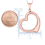 14k Gold Open Heart Pendant Necklace, 18"