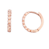 14K Gold Diamond Cut Round Huggie Hoop Earrings, 12mm