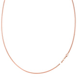 Round Omega Chain Necklace With Screw Off Lock In 14k Rose Gold, 1.5mm, 17"